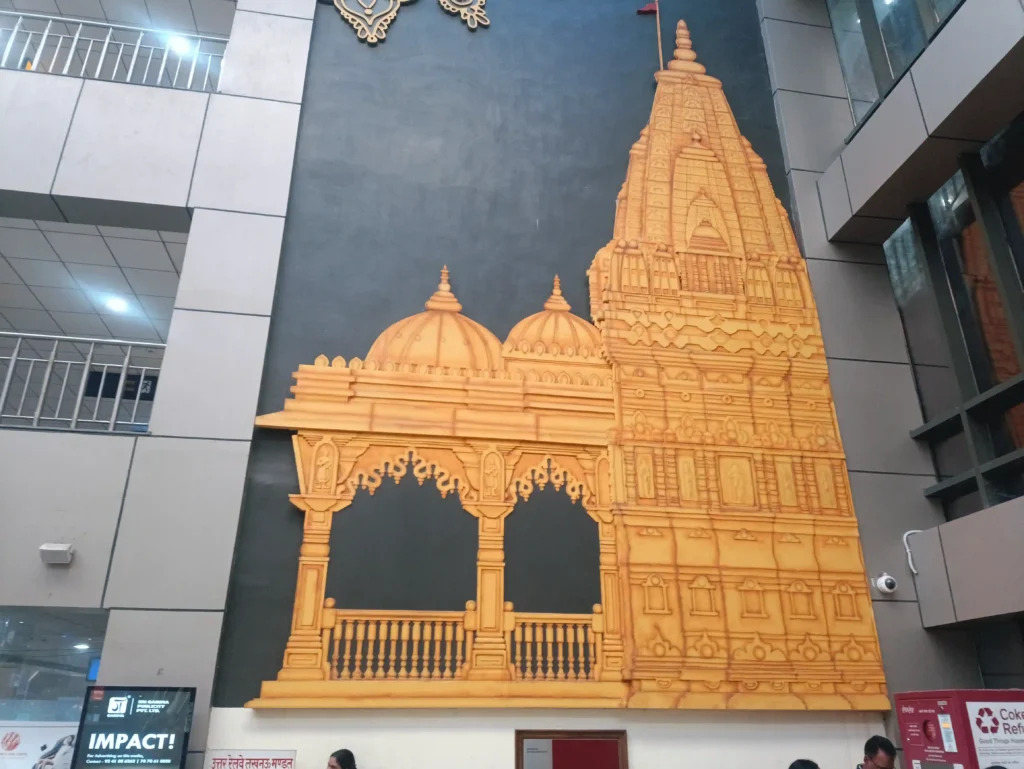 Beautiful Ram Mandir Model Display at Ayodhya Dham Junction Platform