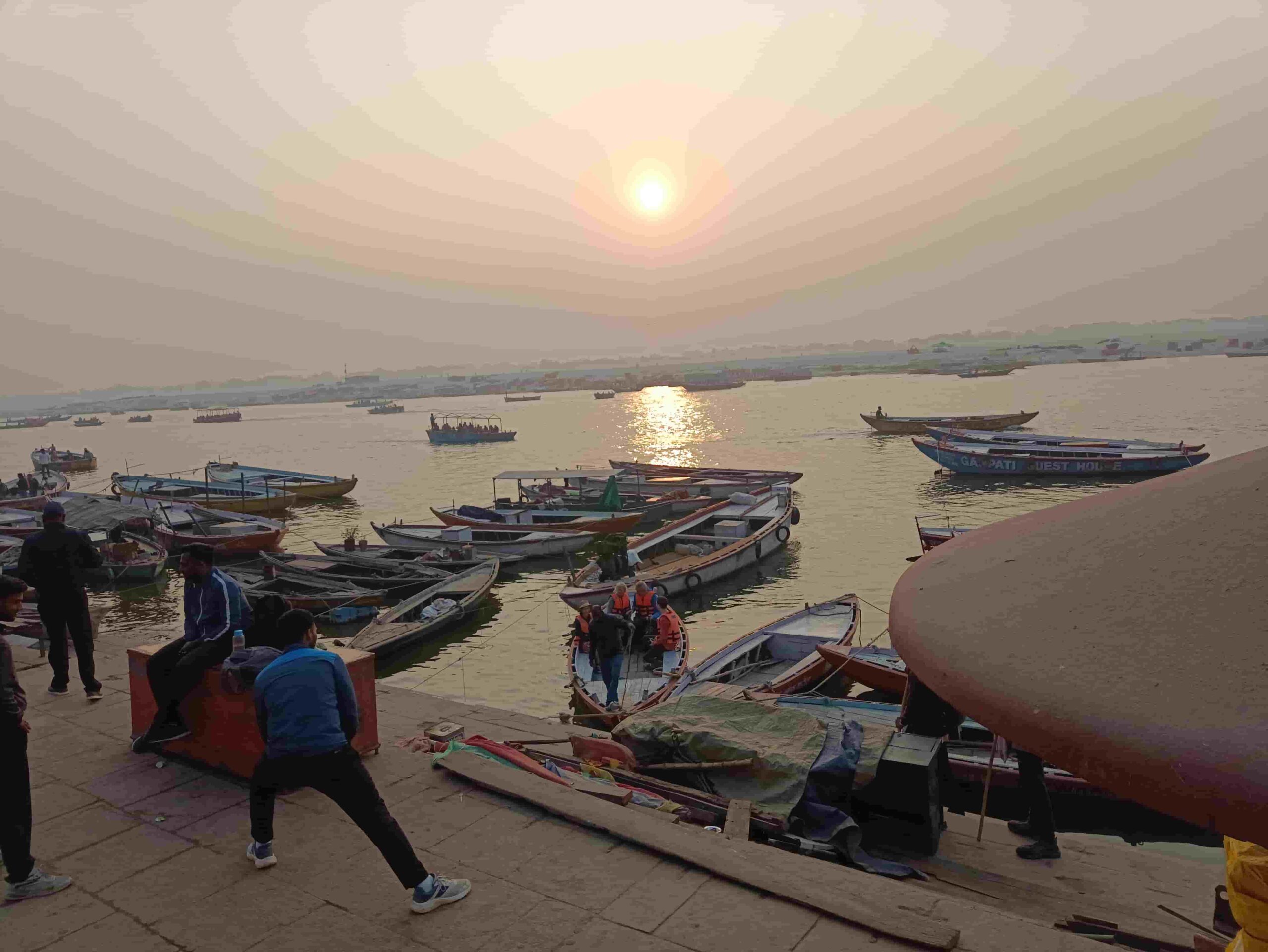Morning view of Ganga Ghats in Varanasi